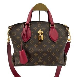 Louis Vuitton Purse Monogram Rose Dauphine Bag Lock Shoulder Strap Satchel